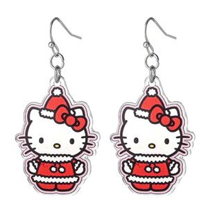 NWT Hello Kitty Santa Hat Dangle Earrings